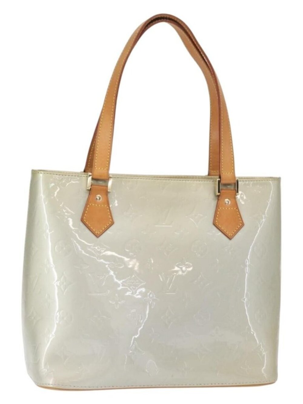 LOUIS VUITTON Monogram Vernis Houston Hand Bag Gris M91053 LV Auth 157738